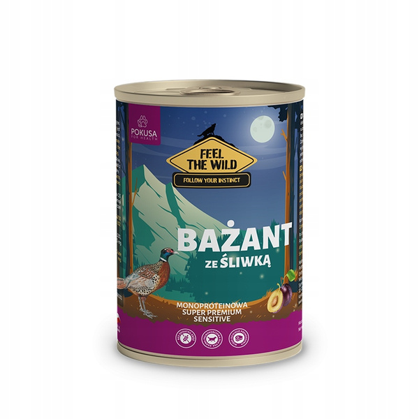 POKUSA Feel The Wild – Bażant ze śliwką 400 g – mokra karma dla psa dorosłego