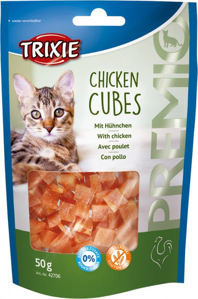 Trixie Snacki Premio Cubes Kurczak 50 g – Przysmak dla Kota