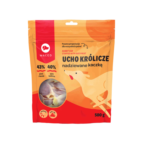 Maced Ucho Królicze Nadziewane Kaczką 500g