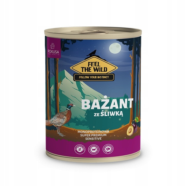 Pokusa Feel The Wild Bażant ze Śliwką 800 g – mokra karma dla psa dorosłego