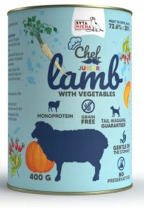 Syta Micha  karma mokra Chef Jagnięcina z warzywami JUNIOR 400g