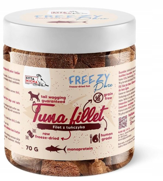 Syta Micha 100% liofilizowane filet Tuńczyka 70g przysmak dla psa