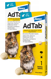 ELANCO AdTab 48mg tabletka na pchły i kleszcze dla kotów >2-8 kg ZESTAW X2