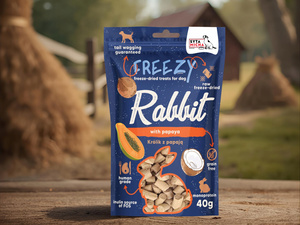 Syta Micha FREEZY Królik z Papają i Kokosem 40 g – Liofilizowany Przysmak dla Psa