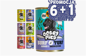 Dobry Pies 7×400 g – mokra karma dla dorosłych psów wszystkich ras Mix smaków 6+1 GRATIS