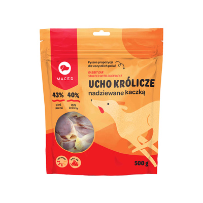Maced Ucho Królicze Nadziewane Kaczką 500g