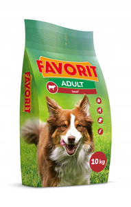 FAVORIT Wołowina 2X10KG – sucha karma dla psów dorosłych wszystkich ras MISKA GRATIS