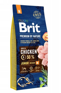 BRIT Premium By Nature Junior M 15kg karma dla młodych psów średnich ras