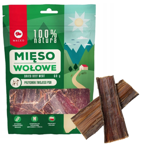 MACED 100% Naturalny Gryzak dla Psa – Suszone Mięso Wołowe 60g