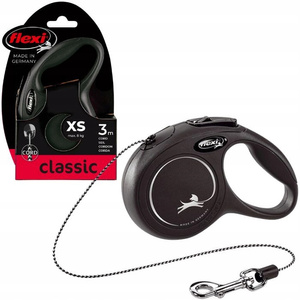Flexi New Classic XS – Smycz automatyczna na linkę 3 m (czarna)