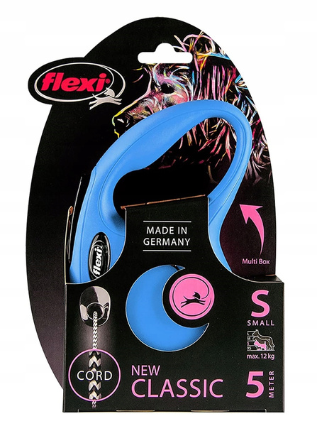 FLEXI Smycz automatyczna Classic Taśma 5 m, rozmiar S, niebieska, do 15 kg