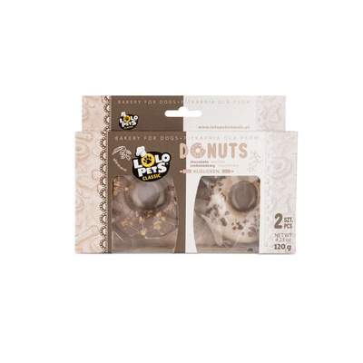 Lolo Pets Donuts o smaku waniliowym i czekoladowo-orzechowym 2 szt. / 120 g