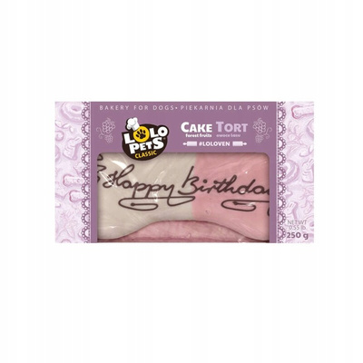 Lolo Pets Tort dla psa Happy Birthday owoce lasu 250 g