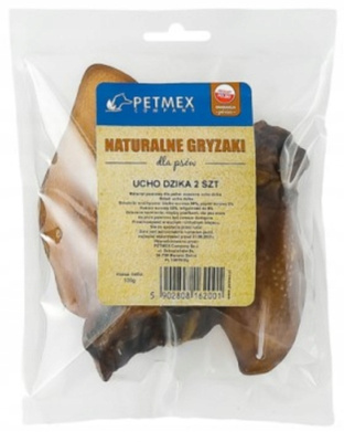 Petmex Suszone Ucho Dzika - Naturalny Przysmak dla Psa (2 sztuki)