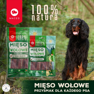MACED 100% Naturalny Gryzak dla Psa – Suszone Mięso Wołowe 60g