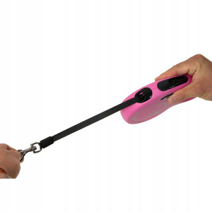 FLEXI New Classic Smycz Automatyczna Taśma 5 m, rozmiar S, różowa, do 15 kg