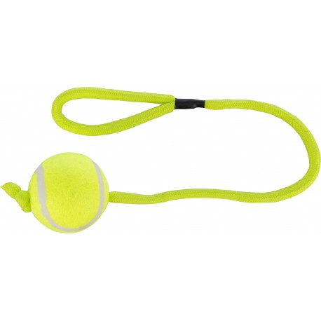 TRIXIE Piłka Tenisowa na Sznurku 6,5/50 cm – Zabawka dla Psa