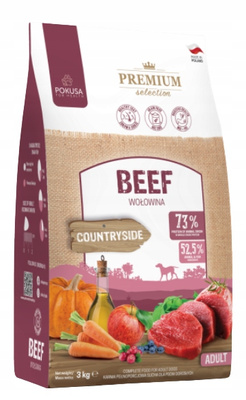 Pokusa Sucha Karma dla Psa Wołowina 3 kg – Premium Selection Swojskie Smaki