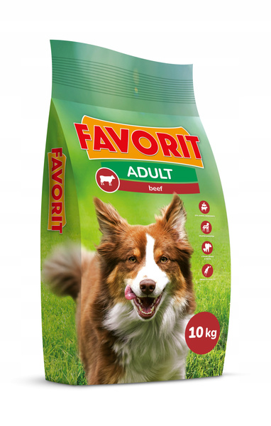 FAVORIT Wołowina – sucha karma dla psów dorosłych wszystkich ras 10 kg