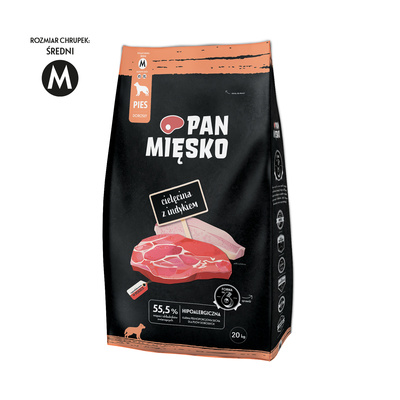 Pan Mięsko Cielęcina z indykiem XL 20 kg Karma sucha dla psa