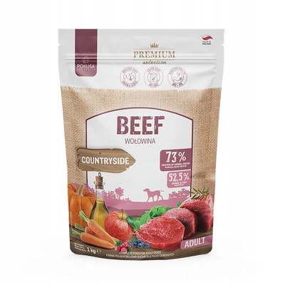 Pokusa Premium Selection Swojskie Smaki Wołowina 1 kg – bezzbożowa karma super premium dla dorosłych psów