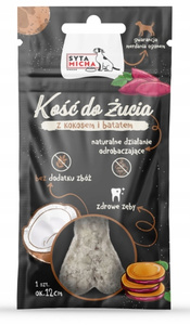 Syta Micha  Kość do żucia psa z kokos batat 12cm przysmak dla psa