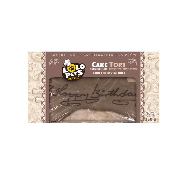 Lolo Pets Tort dla psa Happy Birthday orzechowo-czekoladowy 250 g