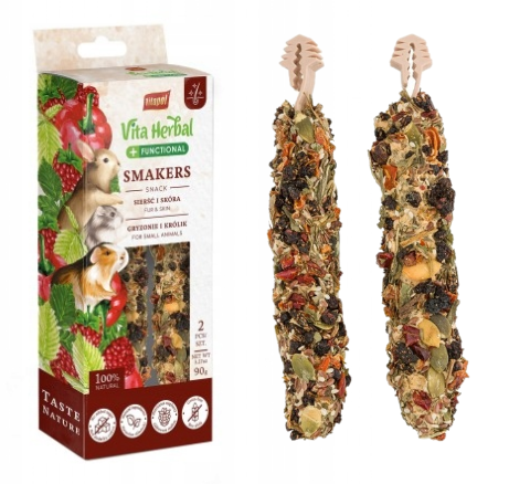 Vita Herbal Functional Smakers dla Gryzoni i Królików – Zdrowa Skóra (2szt/90g)