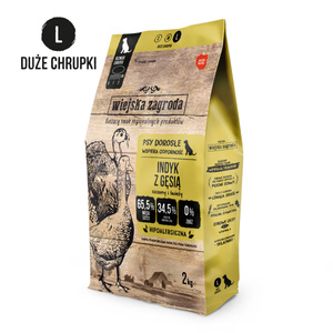Wiejska Zagroda Karma Sucha dla Psa – Indyk z Gęsią (Chrupki Duże L, 2kg)
