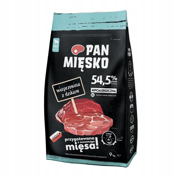 Pan Mięsko Wieprzowina z Dzikiem chrupki XL 9KG