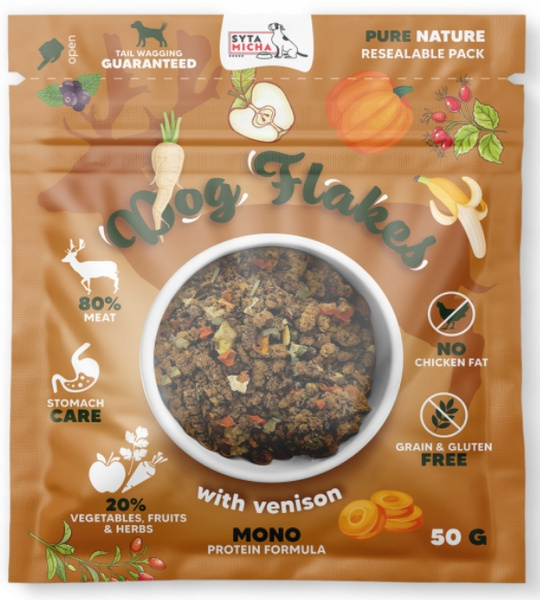 Syta Micha Dog flakes Dziczyzna 50g suszona karma dla psa