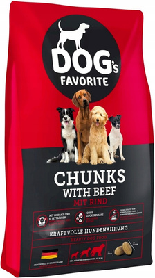 Happy Dog Dog's Favorite Chunks with Beef 15 kg – Pełnoporcjowa karma dla psów dorosłych