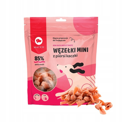 Maced węzełki mini dla psa z piersi kaczki 500g