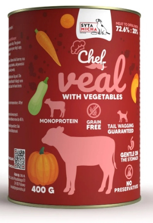 Syta Micha Karma Mokra Chef Cielęcina z warzywami 400g