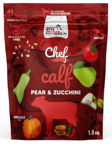 SYTA MICHA Karma sucha DLA PSA CHEF Cielecina z Gruszką 1,5kg
