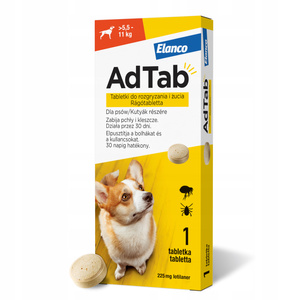 ELANCO AdTab 225mg tabletka na pchły i kleszcze dla psów >5,5 - 11 kg ZESTAW X2