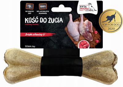 SYTA MICHA Kość do żucia dla psa z kaczką i malinami 13,5cm