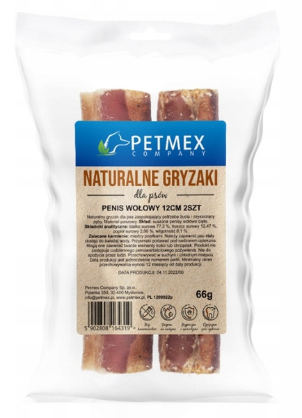 PETMEX Penis Wołowy Cięty 12 cm 2 szt