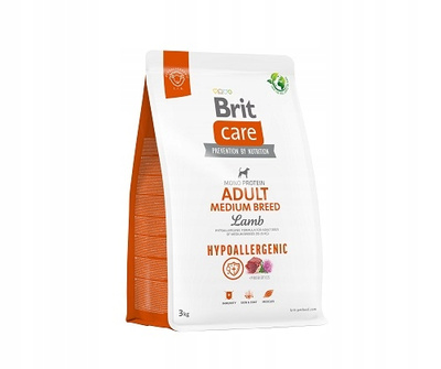 BRIT CARE Dog Hypoallergenic Adult Medium Breed Lamb 3 kg