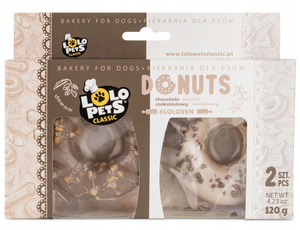 Lolo Pets Donuts o smaku waniliowym i czekoladowo-orzechowym 2 szt. / 120 g
