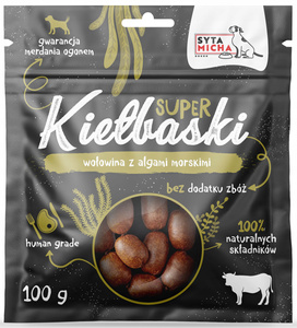 SYTA MICHA kiełbaski z wołowiną i algami morskimi 100G