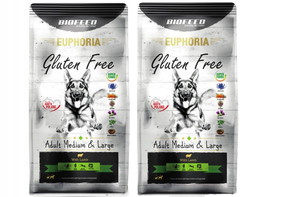 Euphoria Gluten Free Karma dla Psa z Jagnięciną (średnie i duże rasy) 2X12 kg – Sucha Karma Premium ZESTAW X2 