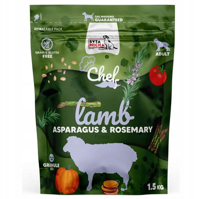 SYTA MICHA Karma sucha dla psa CHEF Jagniecina 1,5kg