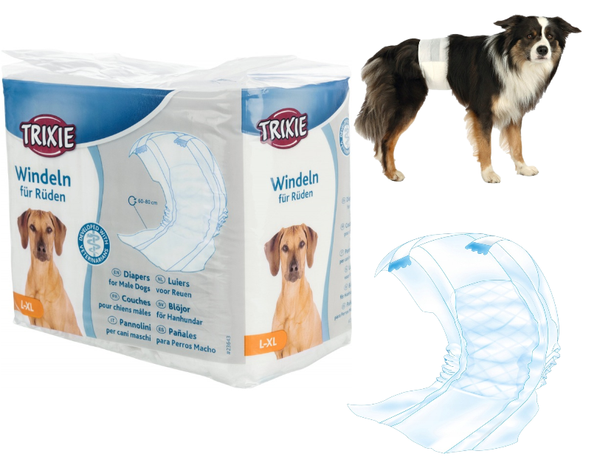 Trixie Pieluchy dla Dorosłych Psów – 12 Szt., Rozmiar L-XL (Obwód 60-80 cm)