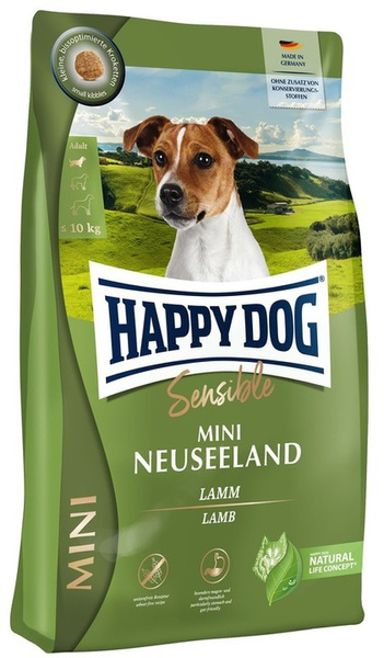 Happy Dog Sensible Mini Neuseeland 10 kg – lekkostrawna sucha karma z jagnięciną dla małych psów