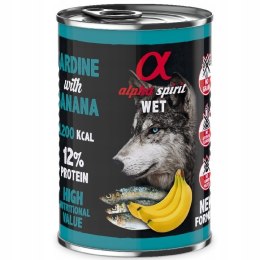 Alpha Spirit mokra karma dla psa sardynka z bananem 400g