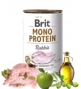 BRIT MONO PROTEIN RABBIT MOKRA KARMA MONOBIAŁKOWA DLA PSA Z KRÓLIKIEM 400g