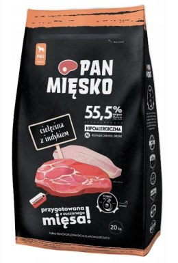 PAN MIĘSKO Cielęcina z Indykiem 20kg Chrupki M