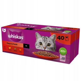 WHISKAS Adult saszetka 40 x 85 g Klasyczne Posiłki mokra karma pełnoporcjowa dla dorosłych kotów w sosie