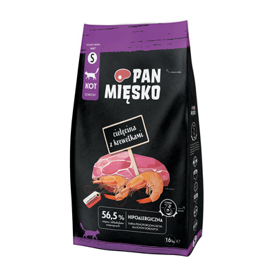 Pan Mięsko Cielęcina z krewetkami S 1,6 kg Karma sucha dla kota 